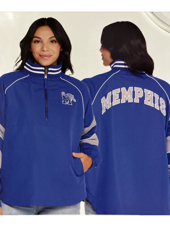 Colosseum Jackets & Blazers - NEW Memphis Tigers Colosseum Blue 1/2 Zip Pullover Anorak Jacket Women's M